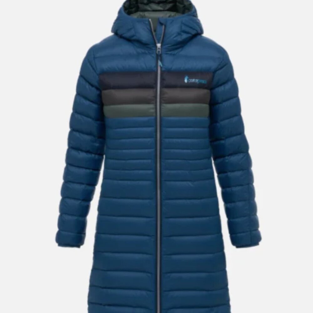 Cotopaxi Fuego Down Parka - L - Indigo Stripes - Womens